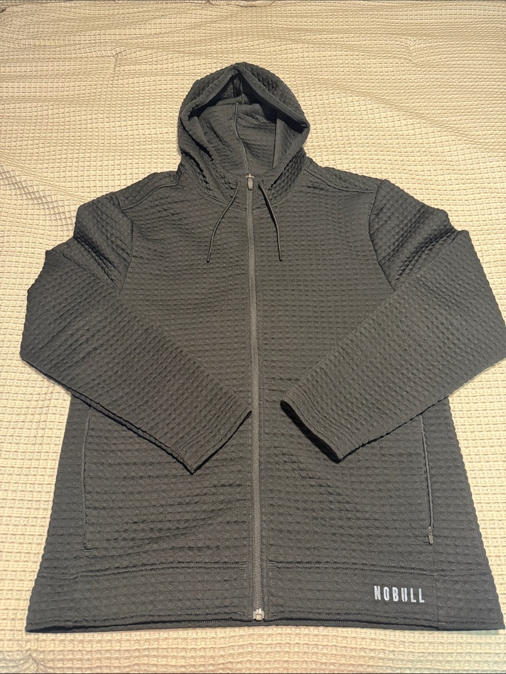 NOBULL Men’s Black XL Quilted Zip Up Hoodie